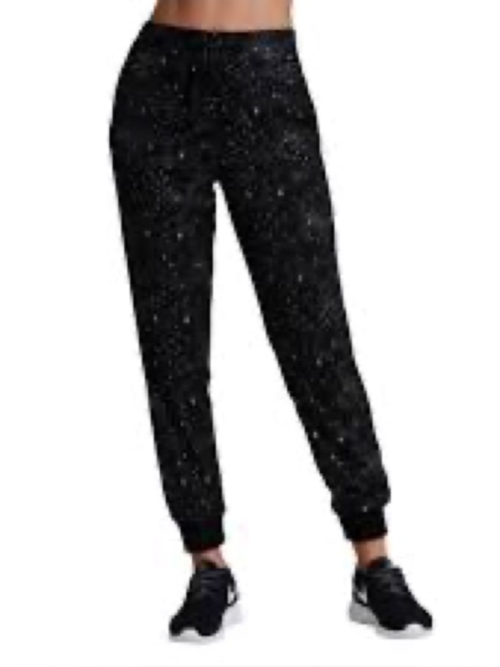 Noli Black Joggers with Silver Star Print